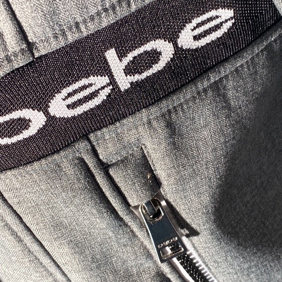 BEBE - tunic jacket: grey lined utility l/s hooded flared w pockets & logos - XL - Picture 13 of 16